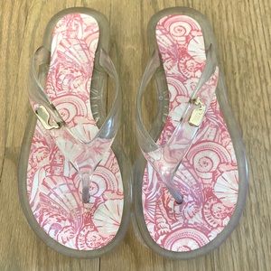 Vineyard Vines Sea Shell jelly flip flops